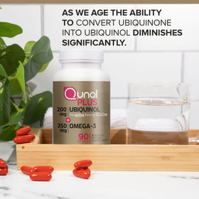 Qunol Ubiquinol 200mg + Omega-3 250mg étiquette des ingrédients