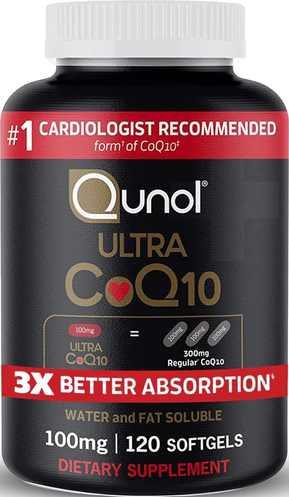 Qunol Ultra CoQ10 100mg boîte avant avec 120 gélules