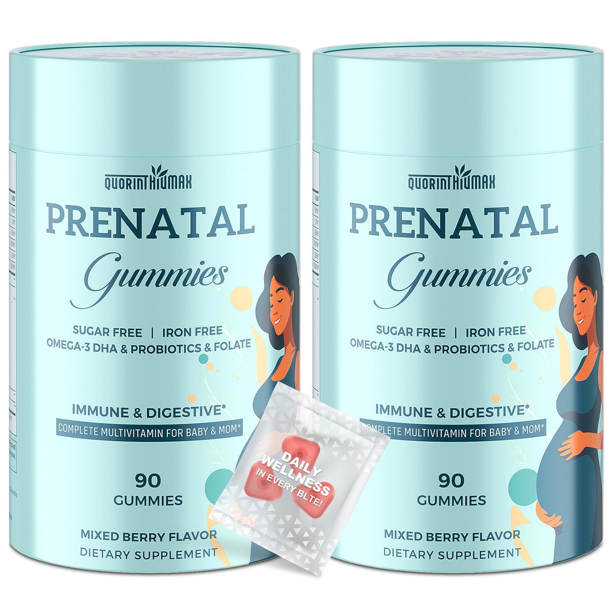 Quorinthiumax gummies prénatales 180 pièces, bouteille avant