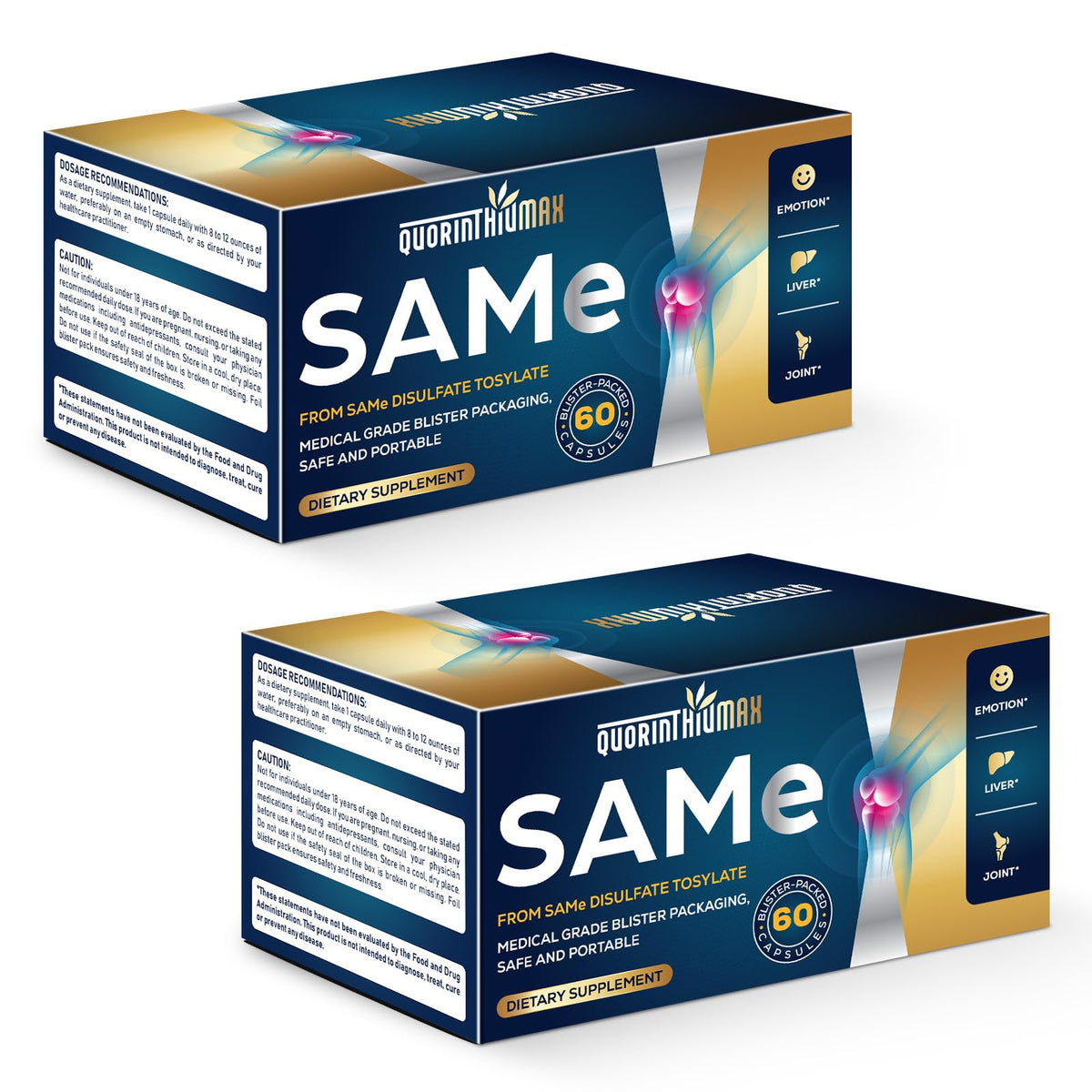 Quorinthiumax SAM-e 500mg capsule emballée dans un blister