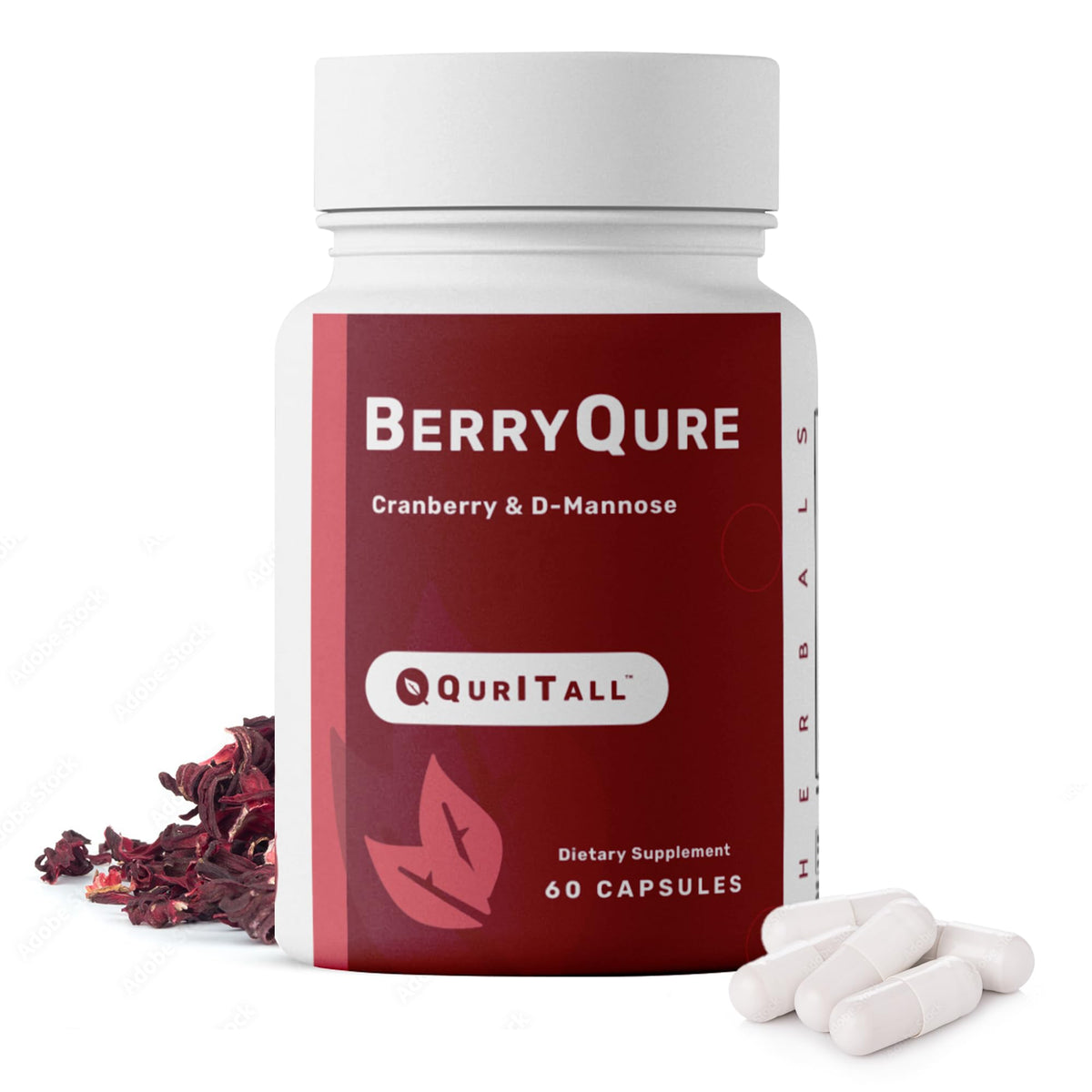 QurItAll BerryQure 60 capsules de D-Mannose vue avant