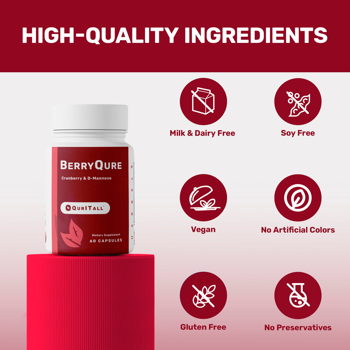 QurItAll BerryQure capsules dans une main