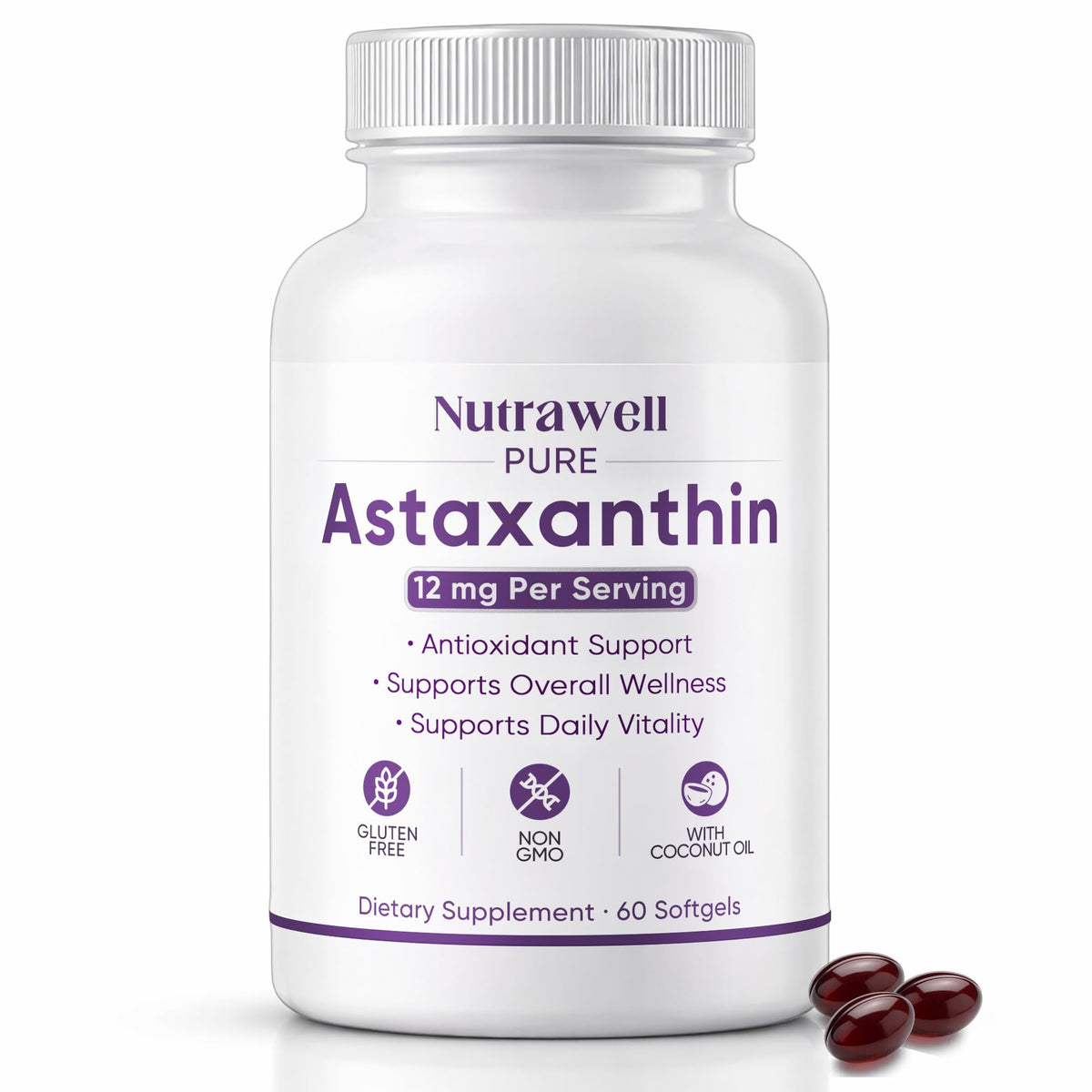 QUZOYU Astaxanthine 12mg gélules softgel vue de face