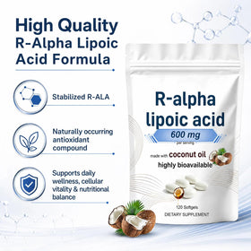 QVG Acide R-Alpha Lipoïque avec huile de coco, présentation en détail