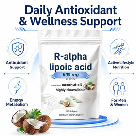 QVG Acide R-Alpha Lipoïque, gélules dans une main