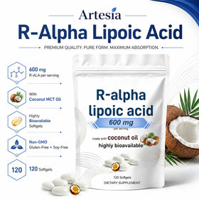 QVG Acide R-Alpha Lipoïque, gélules sur un fond neutre