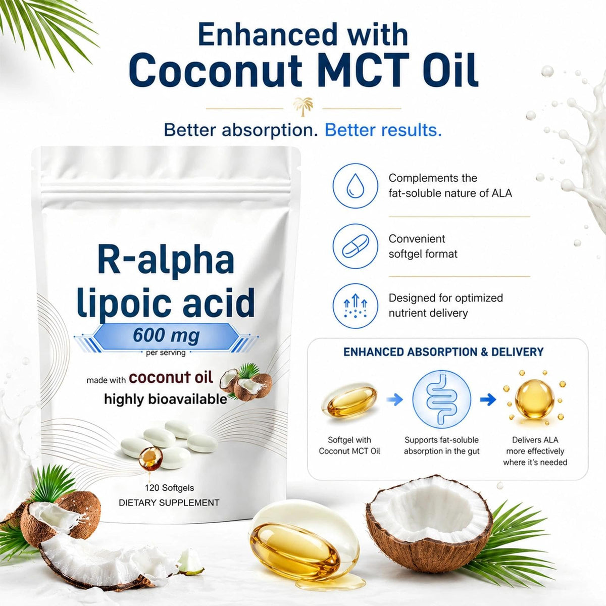 QVG Acide R-Alpha Lipoïque, gélules sur une surface en bois