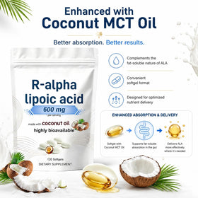 QVG Acide R-Alpha Lipoïque, gélules sur une surface en bois