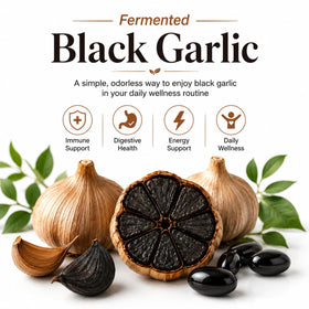 QVG Complément Alimentaire Ail Noir Fermenté gélules en gros plan