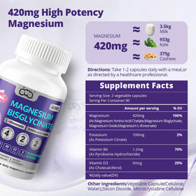 QVQ Magnésium Bisglycinate capsules en gros plan