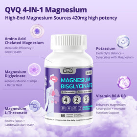 QVQ Magnésium Bisglycinate capsules sur fond neutre