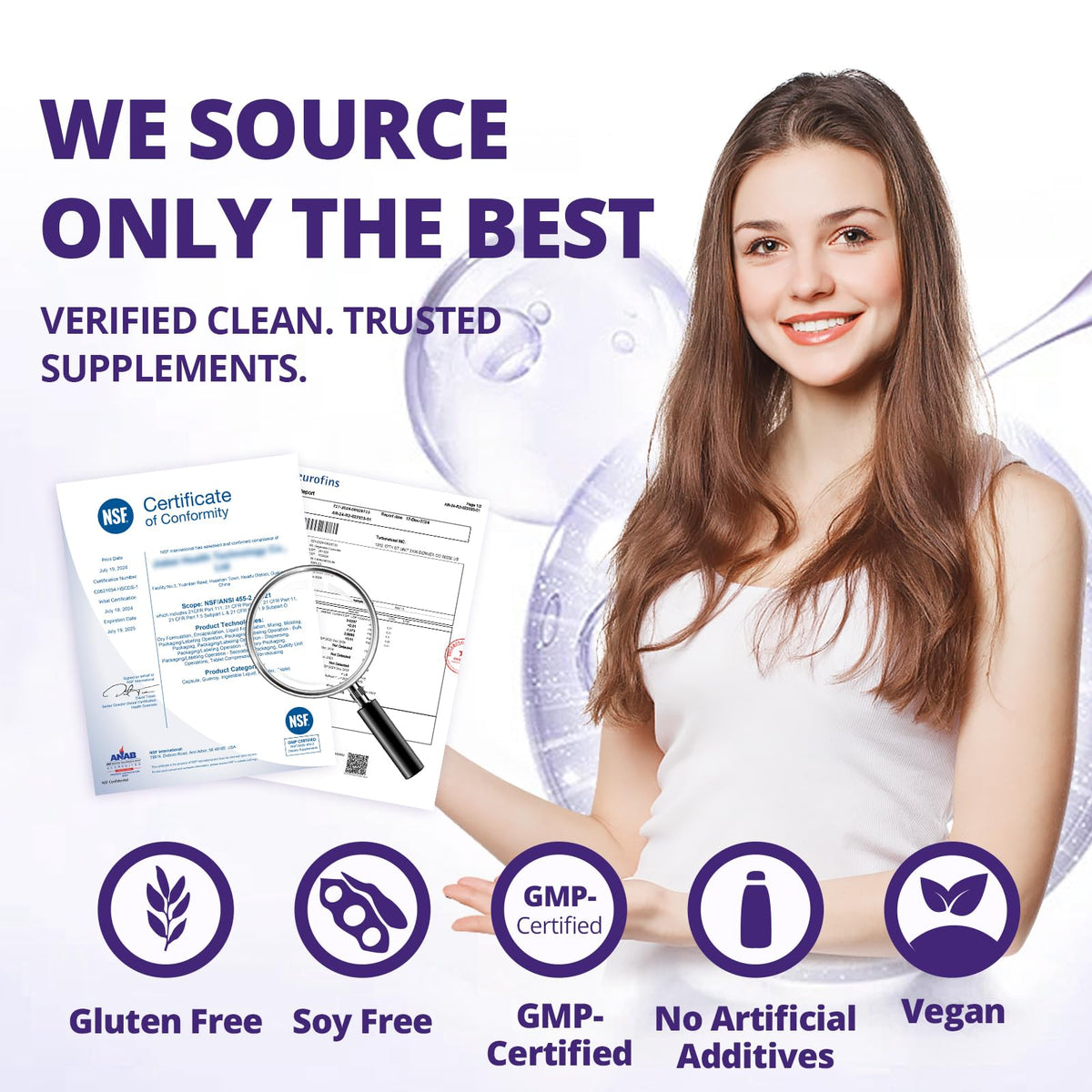 QVQ Magnésium Bisglycinate flacon sur une table