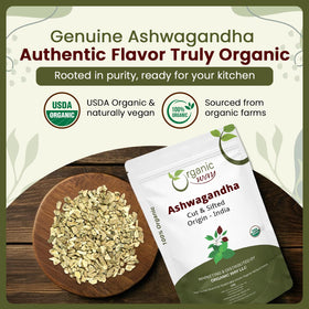 Racine d'ashwagandha bio Organic Way dans un sachet refermable