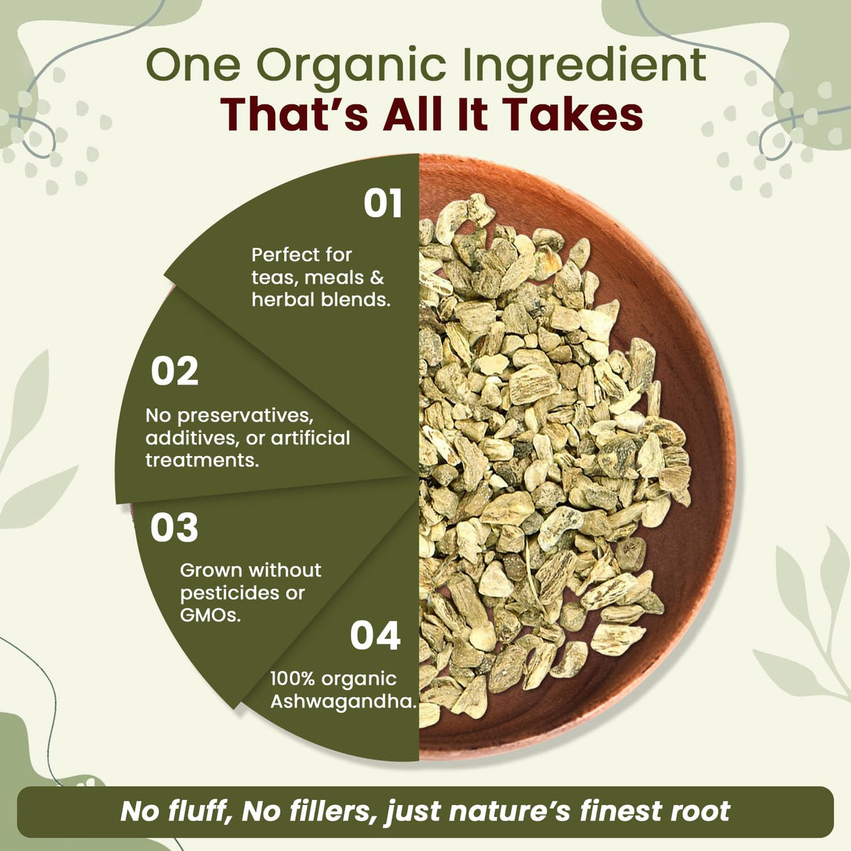 Racine d'ashwagandha bio Organic Way en mélange avec d'autres herbes