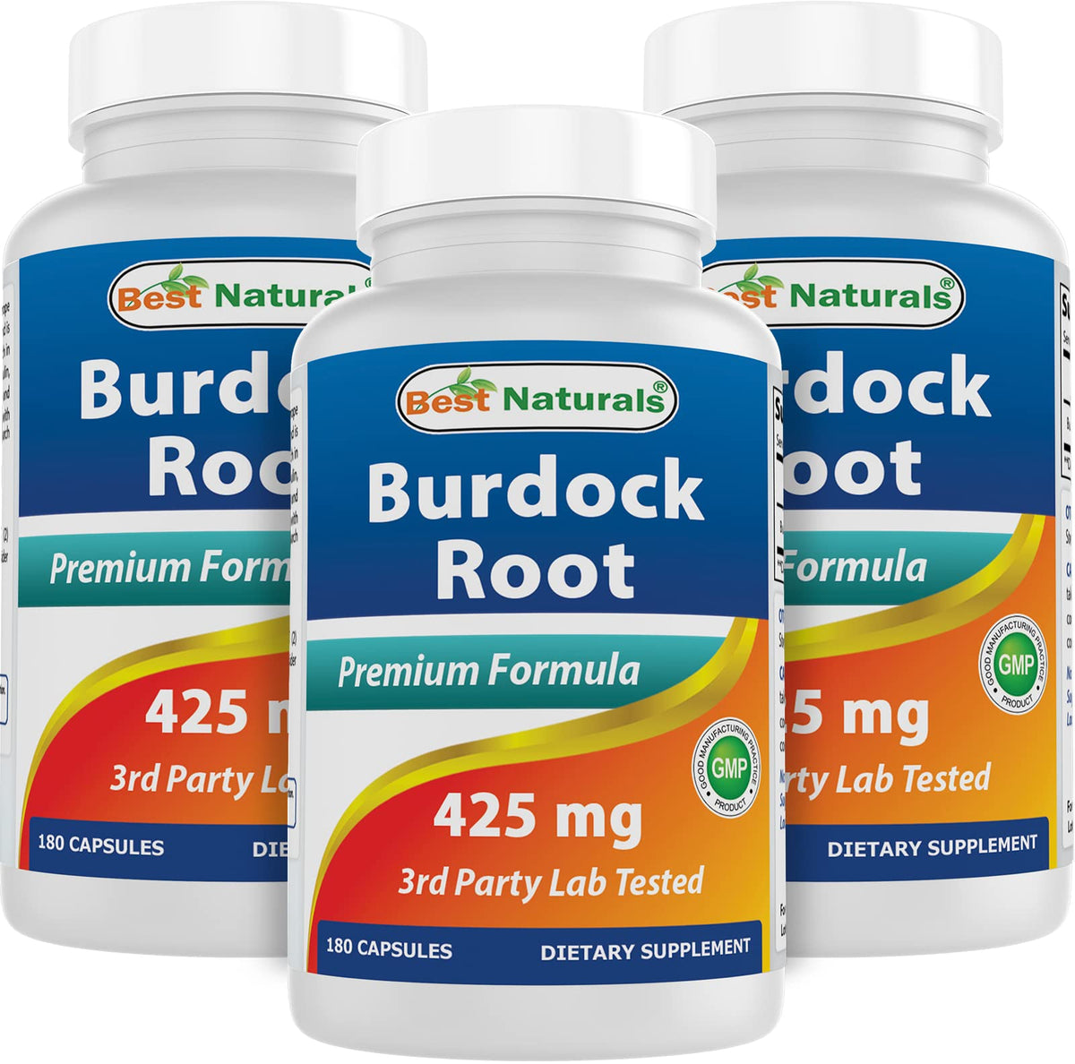 Racine de Bardane Best Naturals 425 mg 180 gélules, vue de face