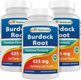 Racine de Bardane Best Naturals 425 mg 180 gélules, vue de face