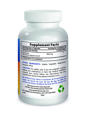 Racine de Bardane Best Naturals 425 mg gélules à côté d'un verre d'eau