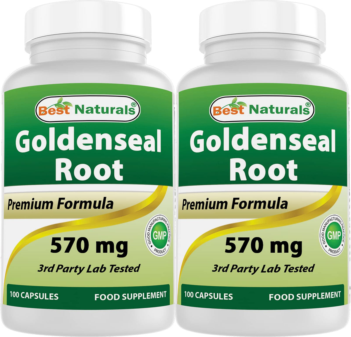 Racine de Goldenseal 570 mg Best Naturals flacon de 100 capsules