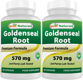 Racine de Goldenseal 570 mg Best Naturals flacon de 100 capsules