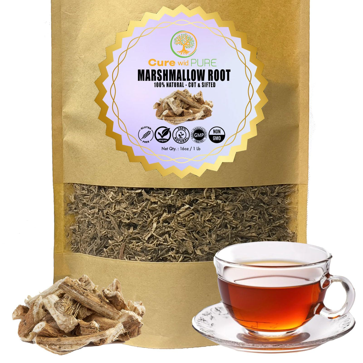 Racine de guimauve bio wid Pure 1Lb vue avant