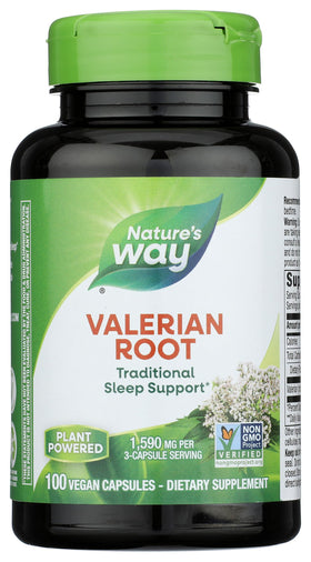 Racine de Valériane Nature's Way 100 Capsules vue de face