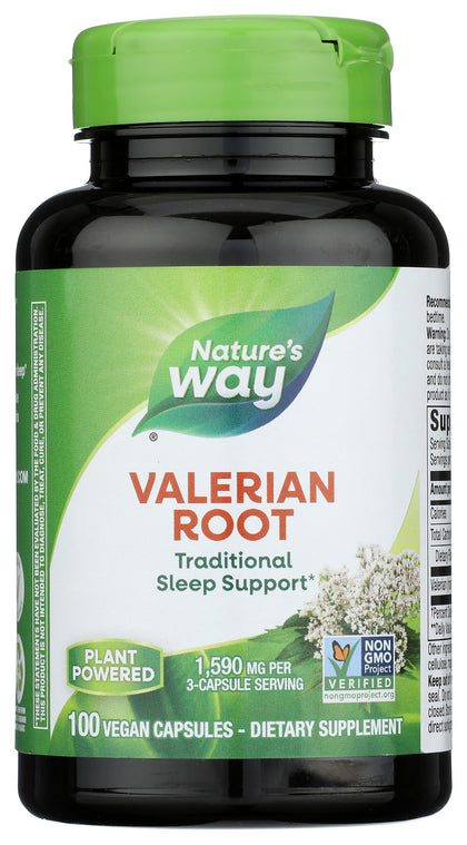 Racine de Valériane Nature's Way 100 Capsules vue de face