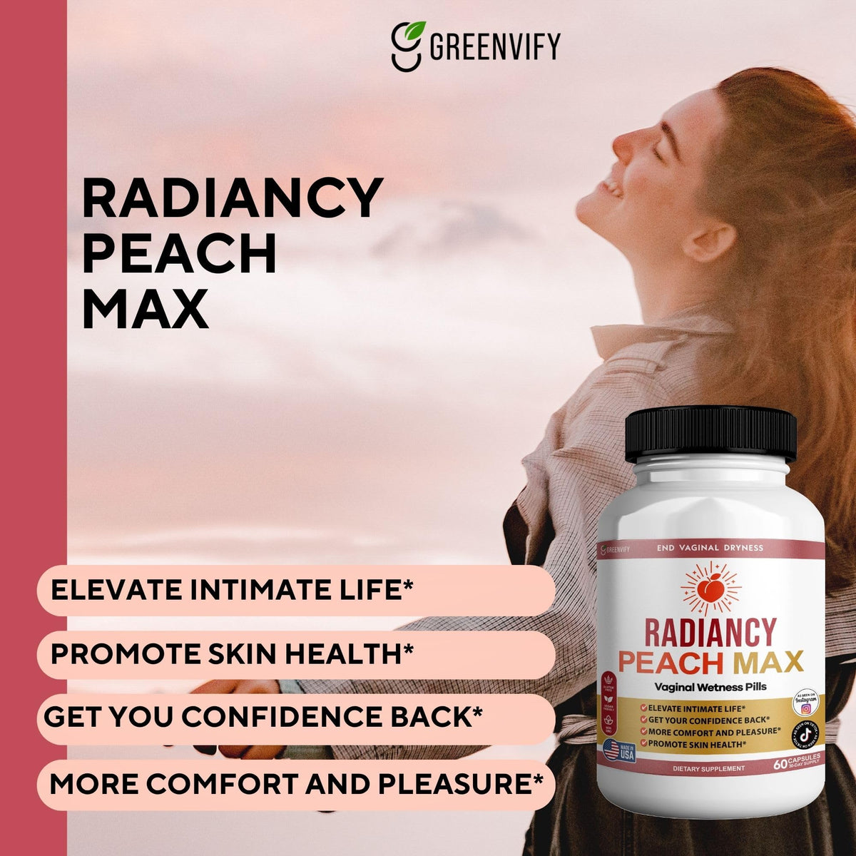 Radiancy Peach Max avec un fond floral