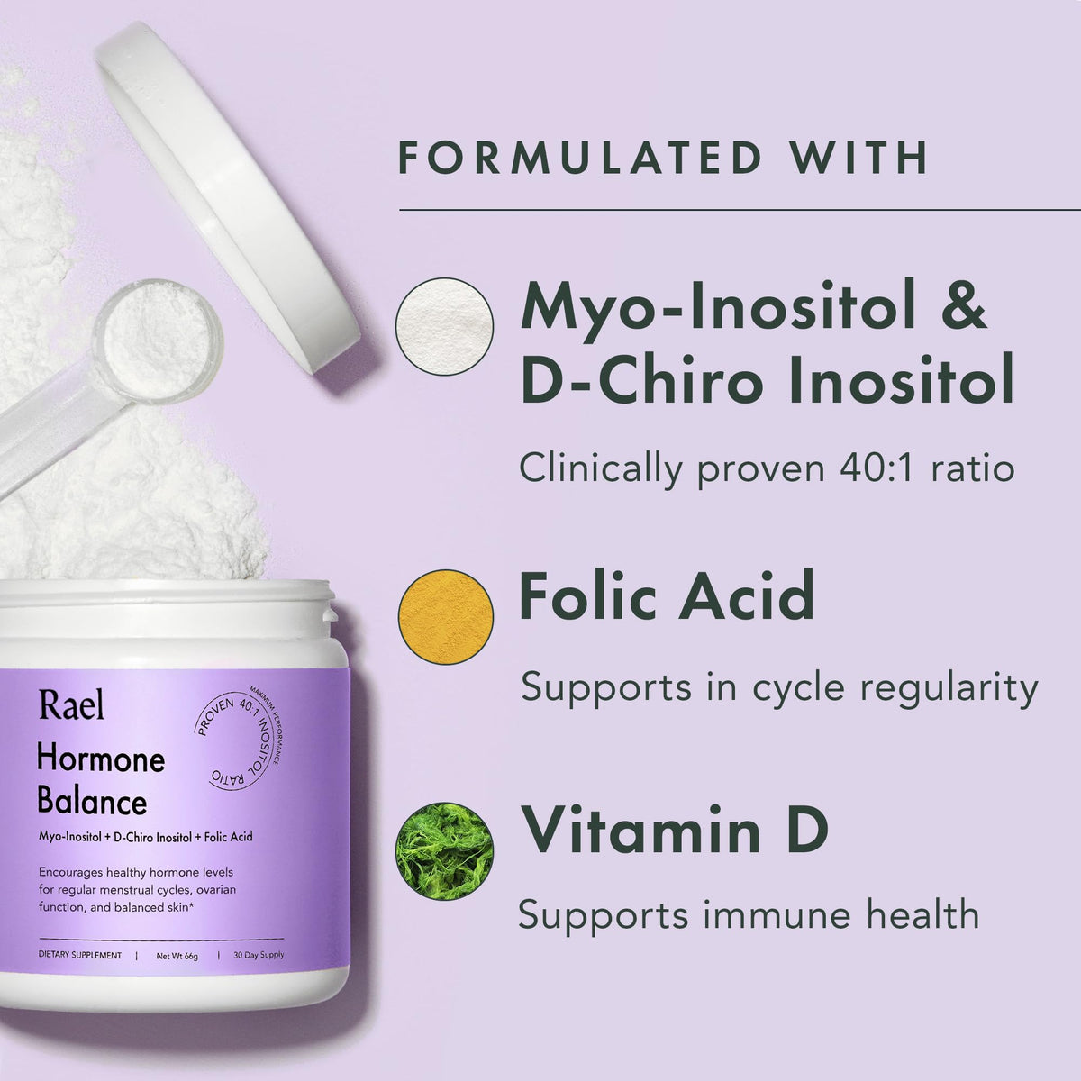 Rael Inositol en Poudre 30 Servings - emballage et informations nutritionnelles