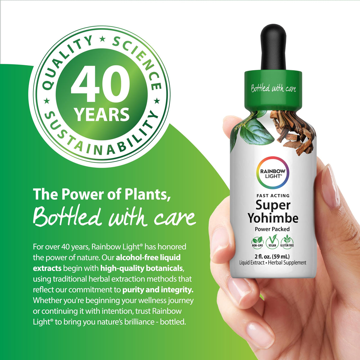 Rainbow Light Complément Alimentaire Yohimbe 2 Fl Oz et verre d'eau