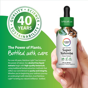 Rainbow Light Complément Alimentaire Yohimbe 2 Fl Oz et verre d'eau