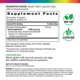 Rainbow Light Graviola Capsules 60 comprimés avec étiquette claire