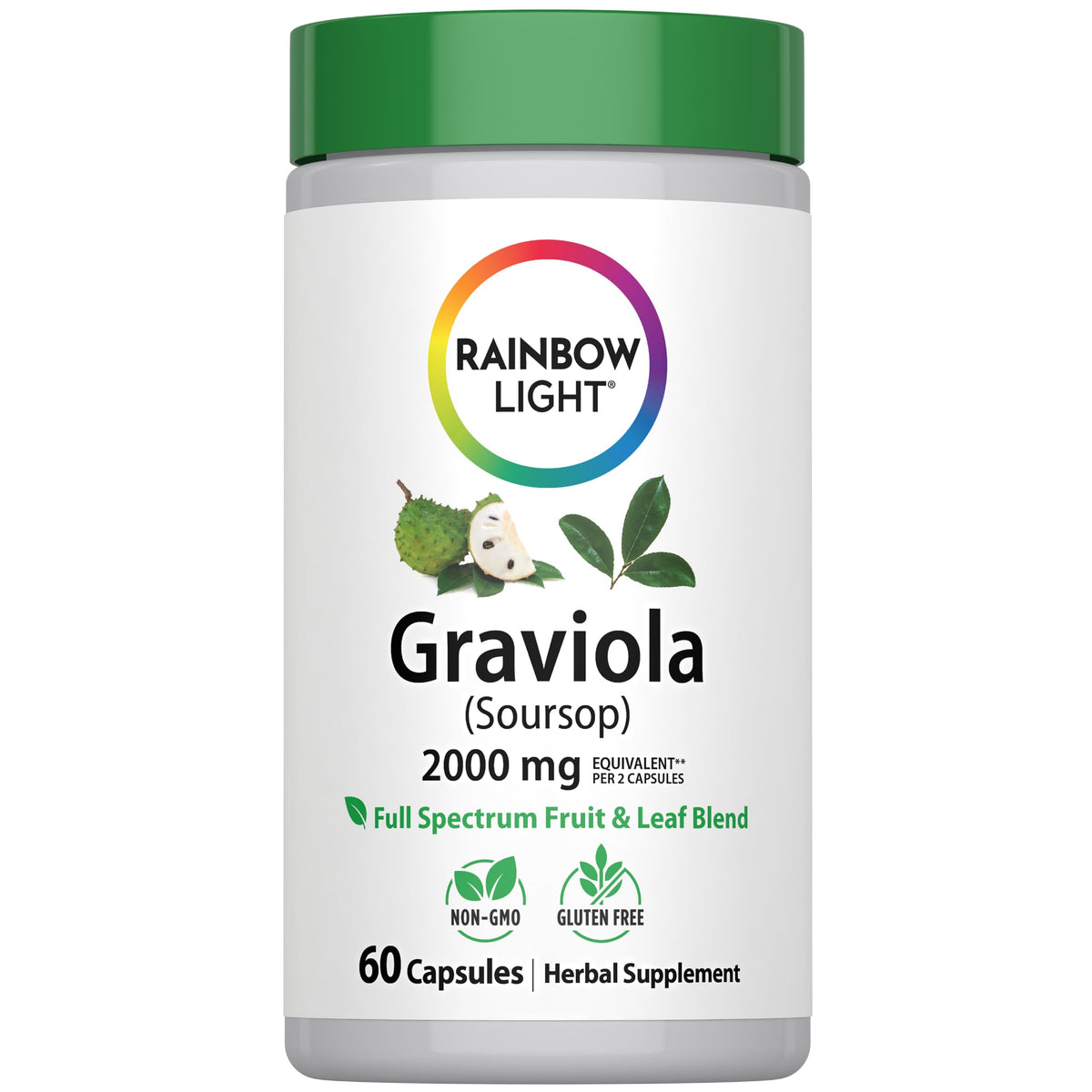 Rainbow Light Graviola Capsules 60 comprimés vue de face