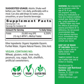 Rainbow Light L Methyl Folate 15 mg 2 fl oz compte-gouttes