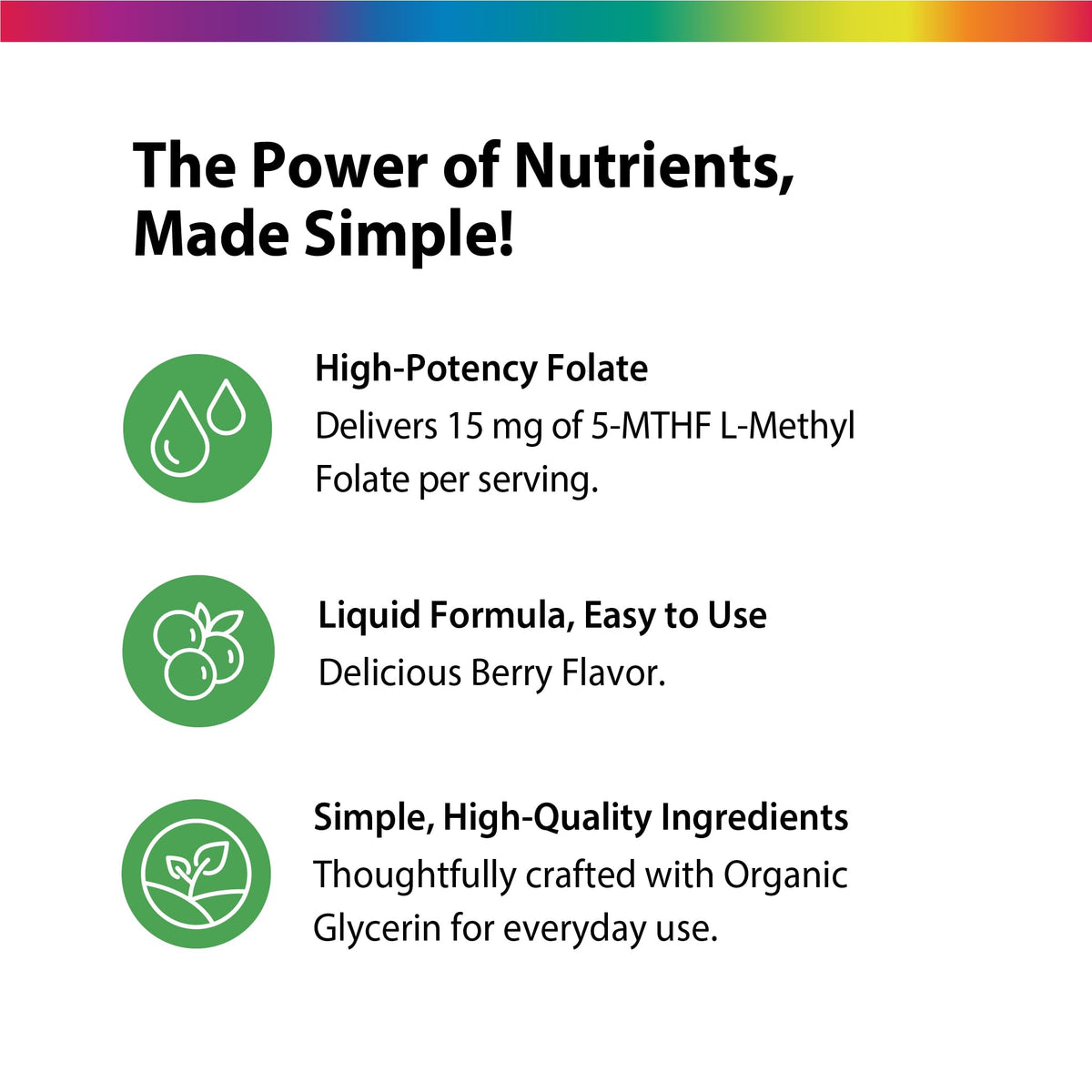 Rainbow Light L Methyl Folate 15 mg 2 fl oz en verre avec boisson