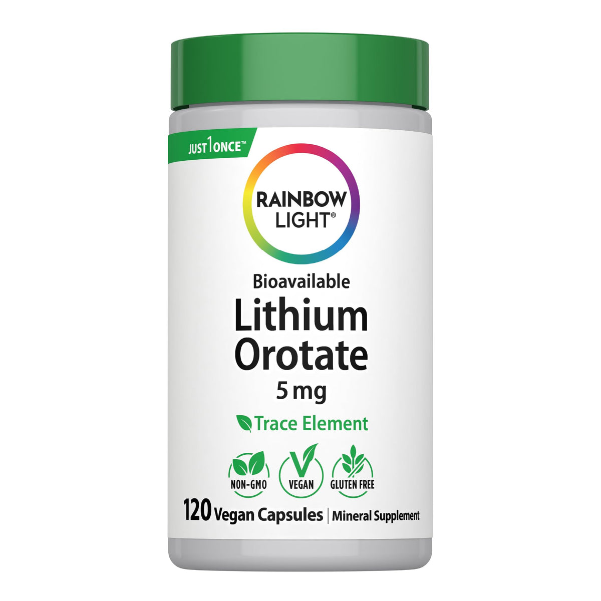 Rainbow Light Lithium Orotate 5 mg boîte de 120 capsules vegan