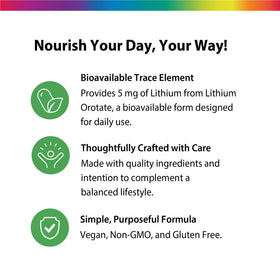 Rainbow Light Lithium Orotate 5 mg ingrédients sur l'étiquette
