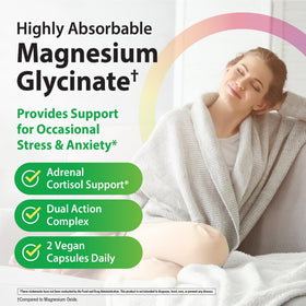 Rainbow Light Magnésium Glycinate 120 mg, gélules avec des plantes en arrière-plan