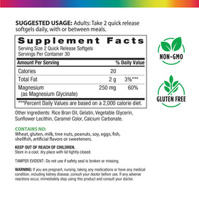 Rainbow Light Magnésium Glycinate 250 mg 60 gélules avec étiquette