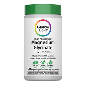 Rainbow Light Magnésium Glycinate 325 mg 120 capsules vue avant