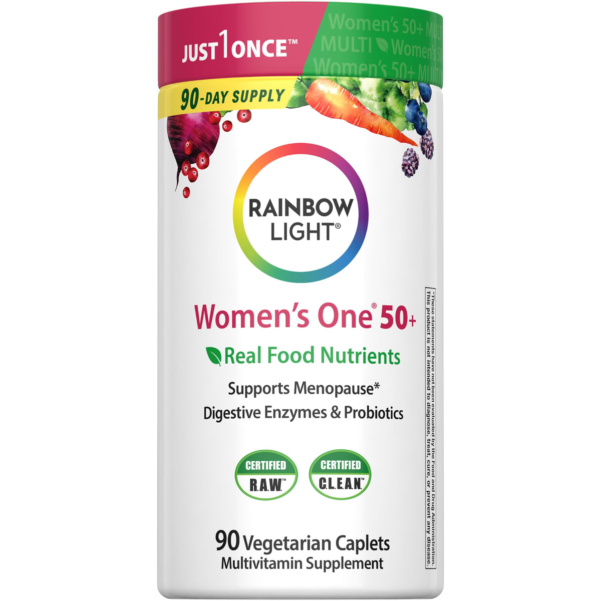 Rainbow Light Multivitamine Femme 50+ 90 comprimés végétariens vue de face