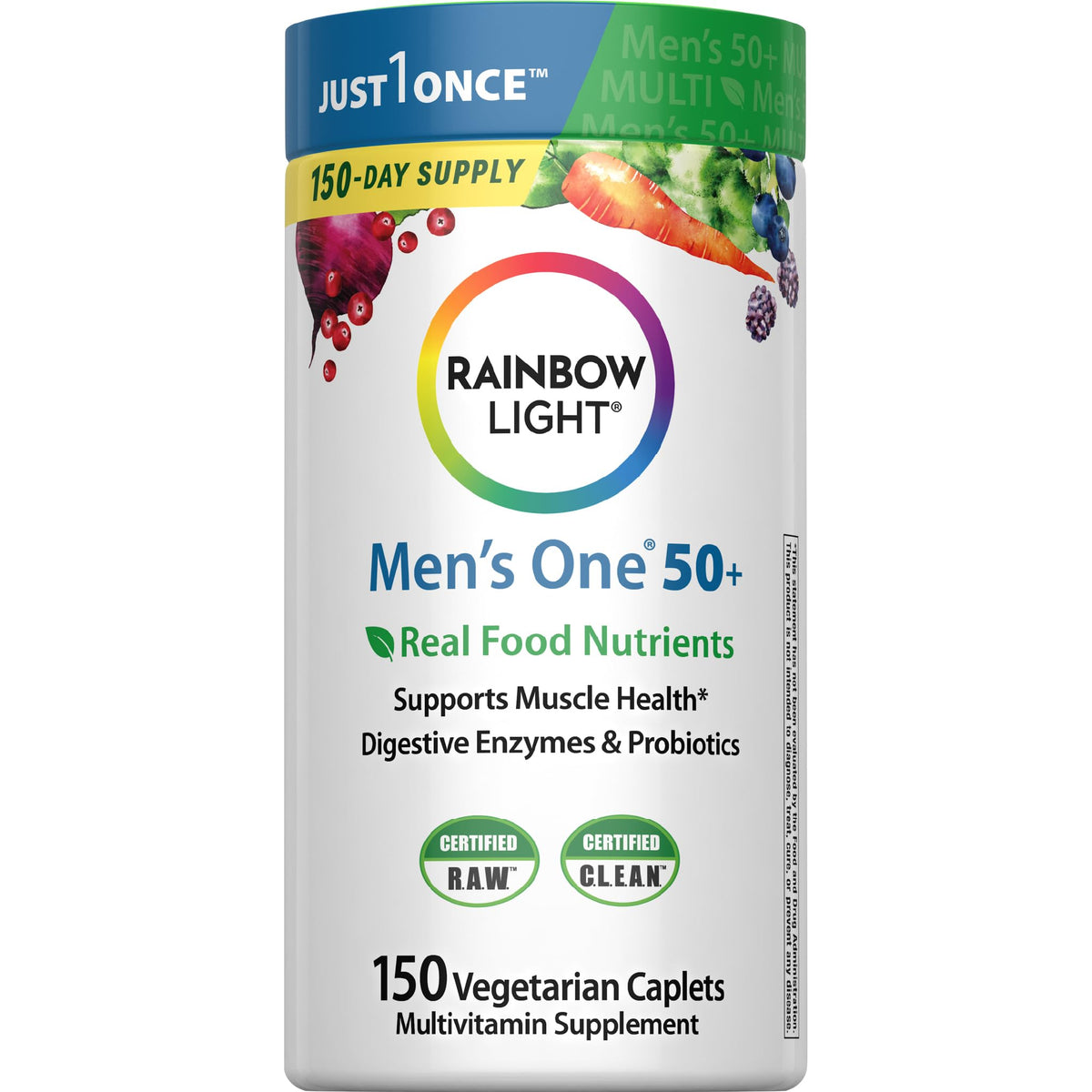 Rainbow Light Multivitamine Homme 50+ 150 comprimés végétariens, vue de face