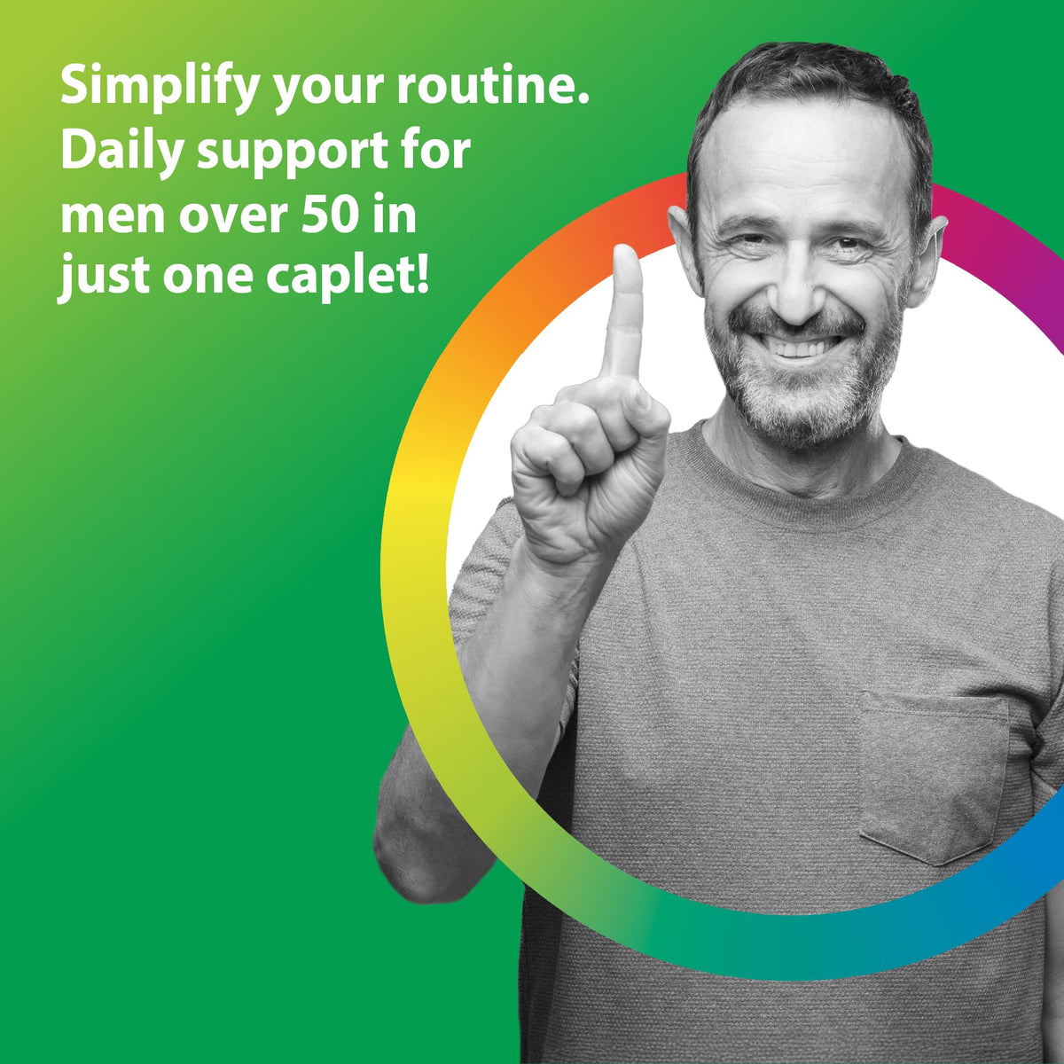 Rainbow Light Multivitamine Homme 50+ 150 comprimés végétariens, vue de côté