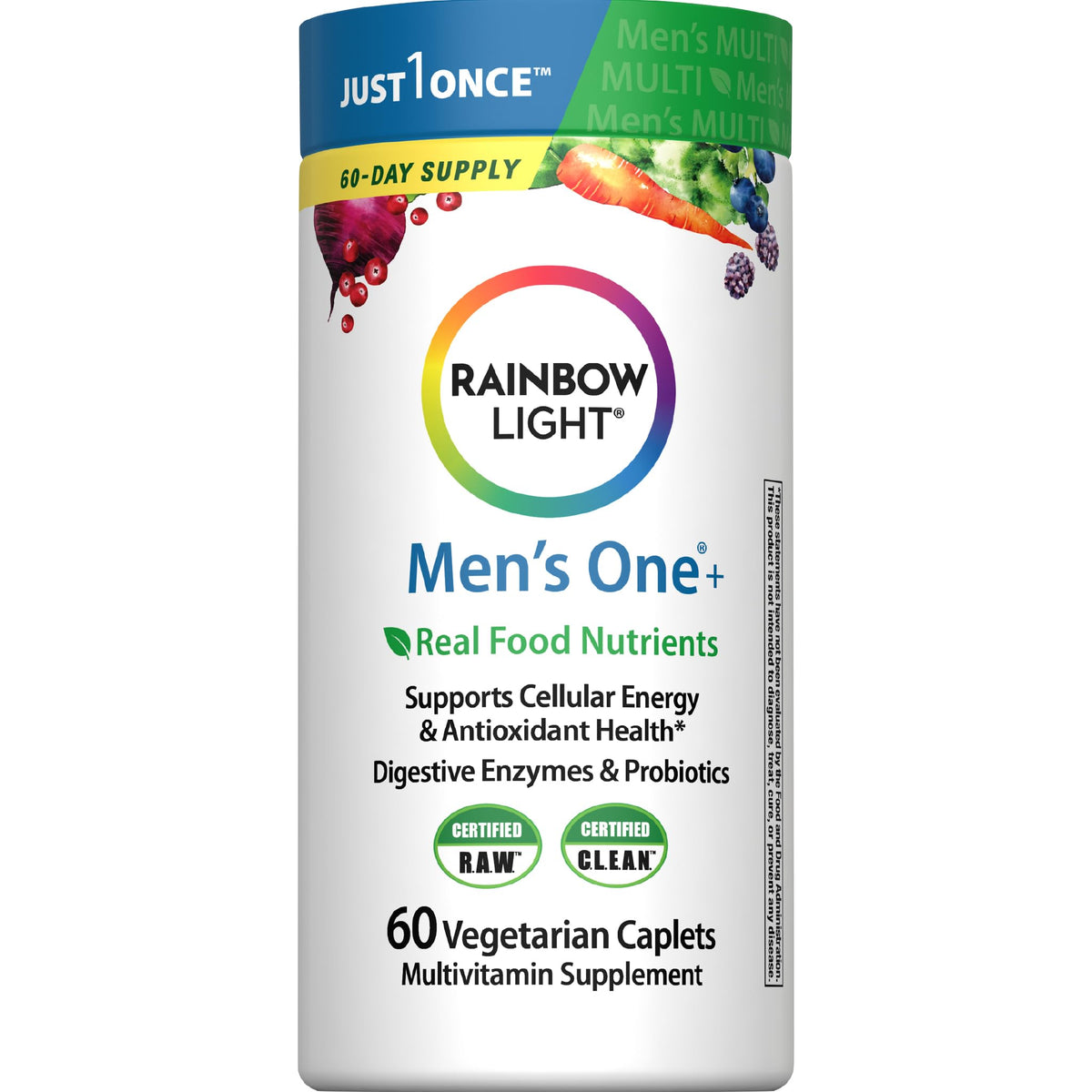 Rainbow Light Multivitamine Homme One+ 60 comprimés végétariens vue de face