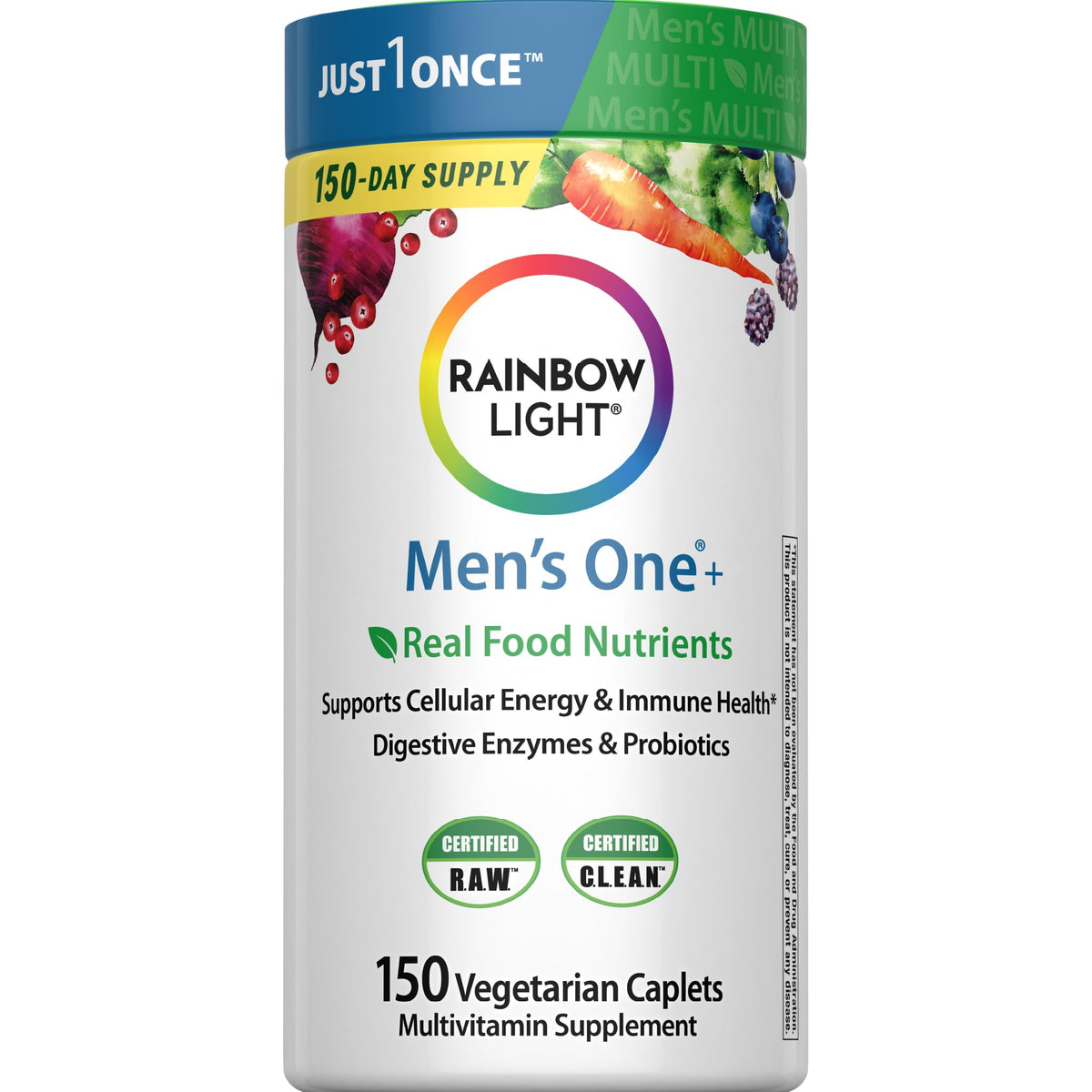Rainbow Light Multivitamine One+ 150 comprimés végétariens, vue de face