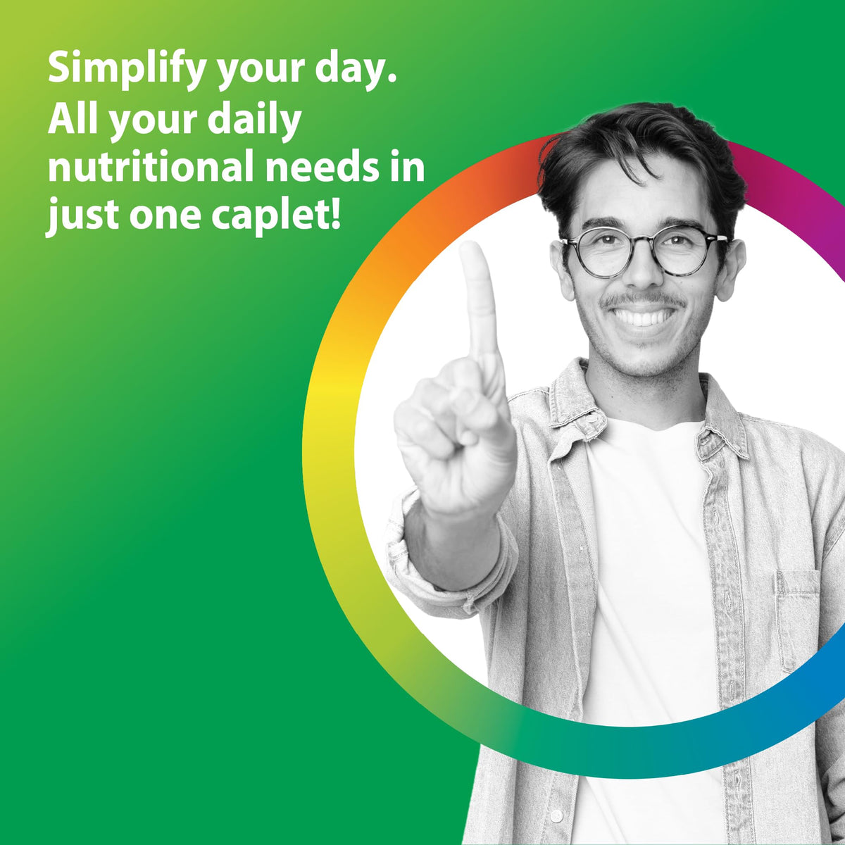 Rainbow Light Multivitamine One+ comprimés en gros plan
