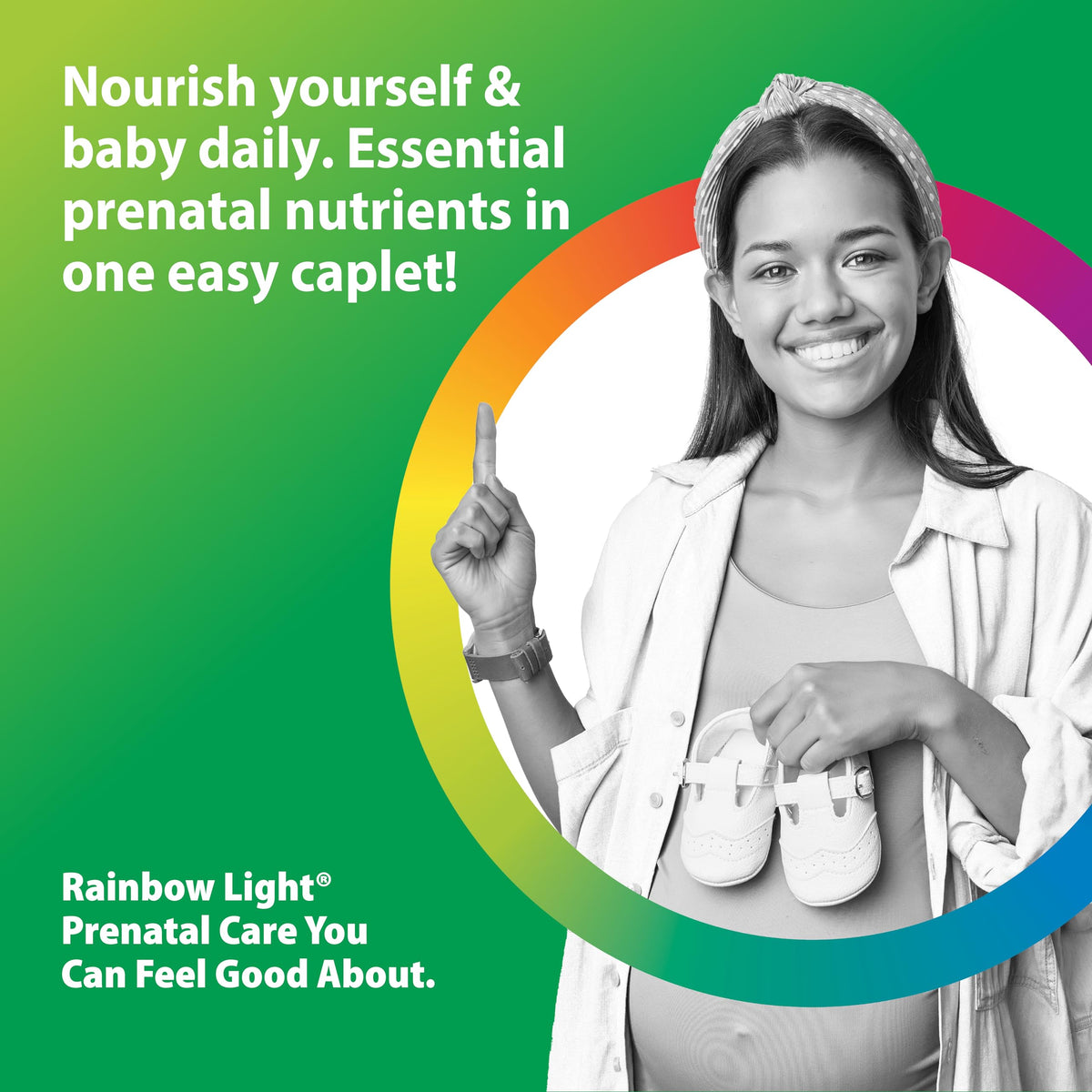 Rainbow Light Multivitamine Prénatale bouteille ouverte avec comprimés