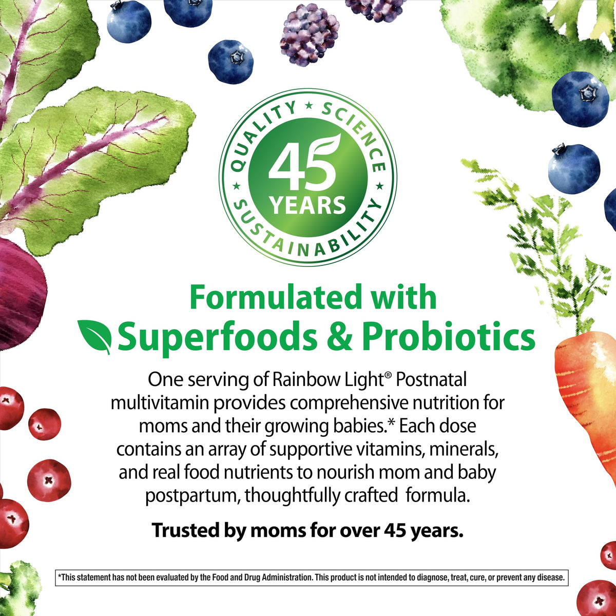 Rainbow Light Multivitamines Postnatales 120 capsules avec ingrédients