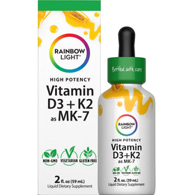 Rainbow Light Vitamine D3 + K2 2 oz bouteille vue de face