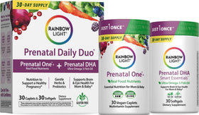 Rainbow Light Vitamines Prénatales DHA 30 Comprimés et 30 Gélules vue de face