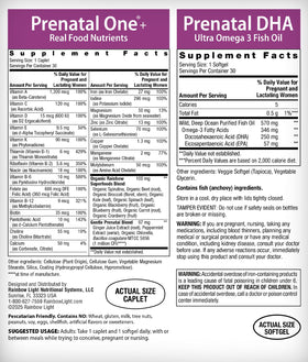 Rainbow Light Vitamines Prénatales DHA emballage et contenu